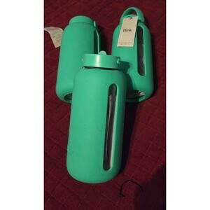 BRAND NEW (3 FOR $18!!!)  Bink Glass water bottles, with silicone Emerald green